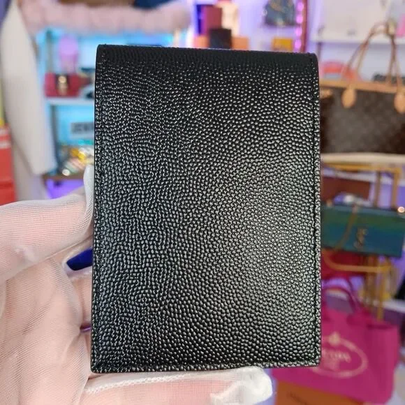 Yves Saint Laurent Black Leather Stationary NotePad Cover Case/Card Case full se - Picture 7 of 8